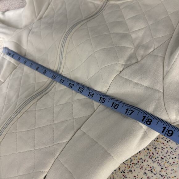 The North Face Jacket Caroluna Medium Gray Quilted Fleece Button Neck Pockets - Picture 11 of 14